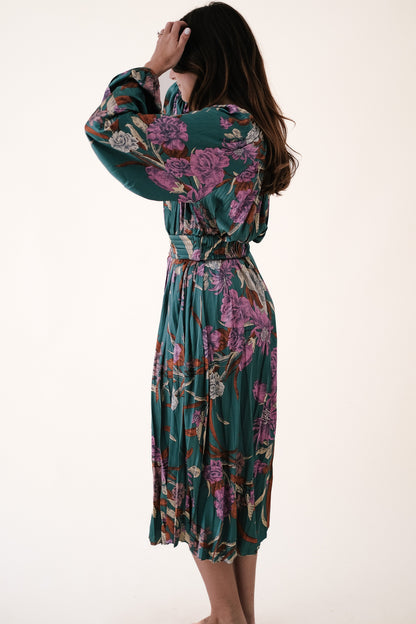 Current Air Teagan Botanical Belted Midi Dress (S)