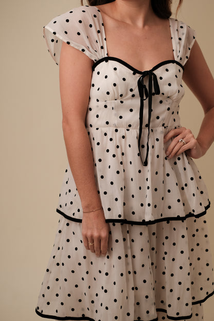 Sofie the Label Ava Polka Dot Chiffon Tiered Maxi Dress