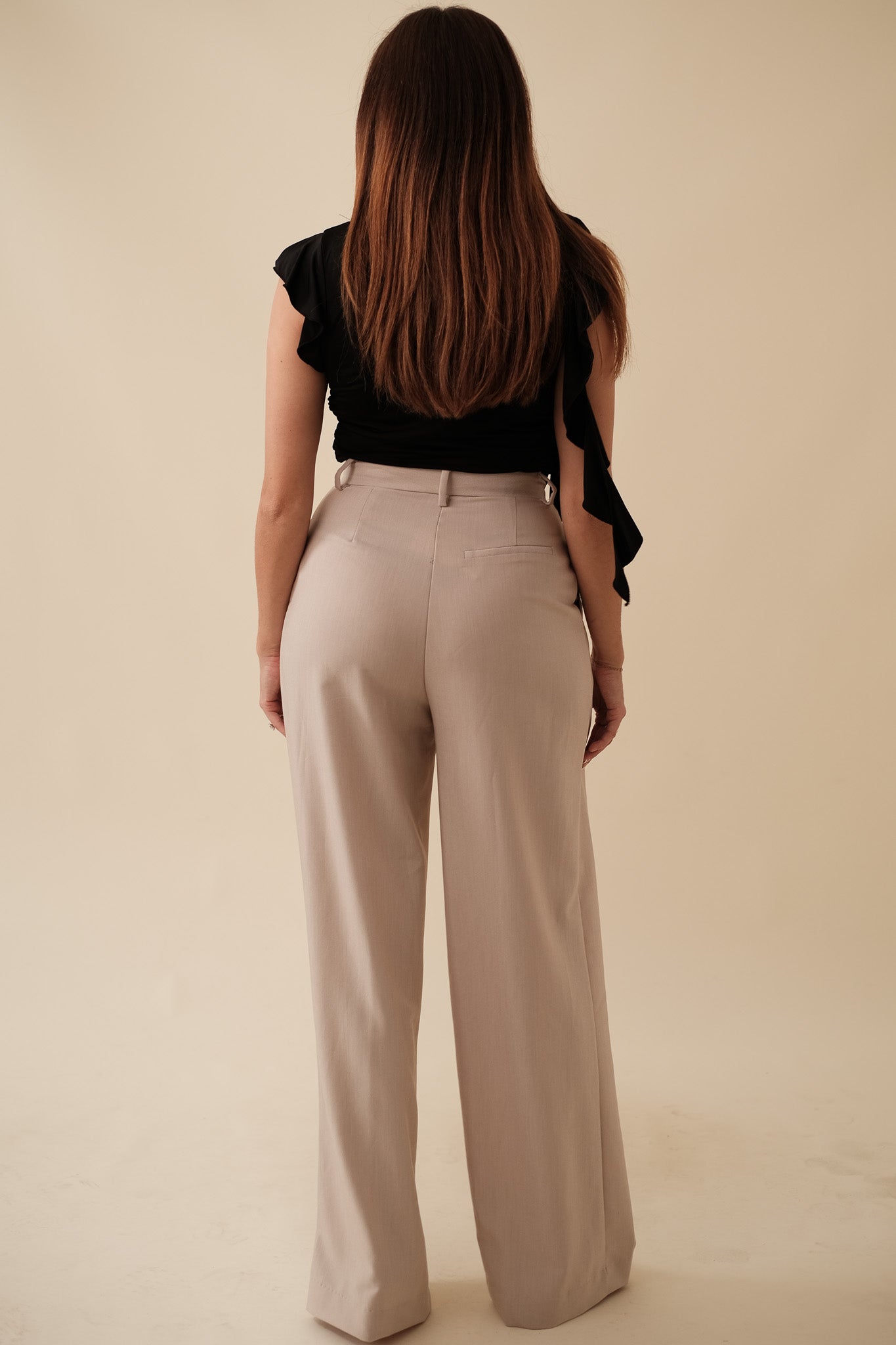 Sofie the Label Brooks Pleated Wide Leg Trouser Pants (Natural)