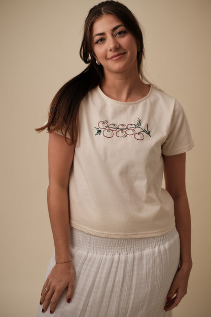 Things Between Freddy Tomato Embroidered Baby T-Shirt