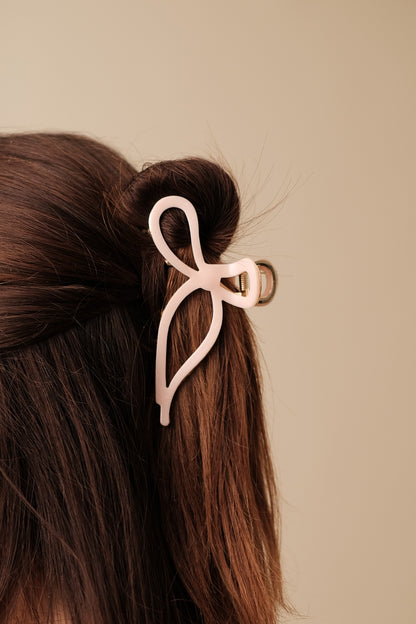 Acrylic Gold Trim Bow Hair Claw Clip (Three Colors)