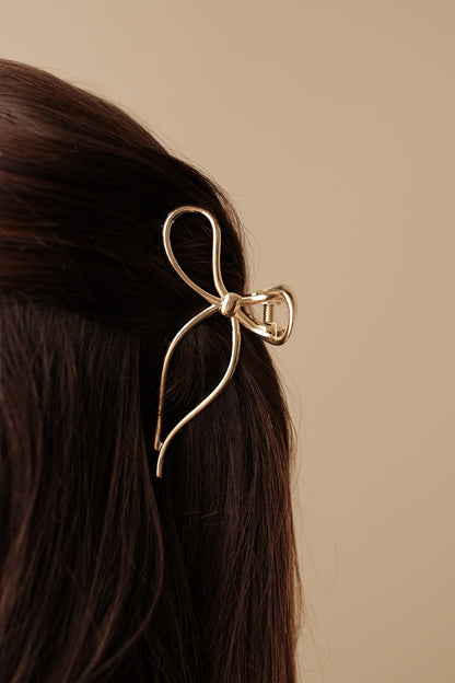 Gold Bow Hair Claw Clip
