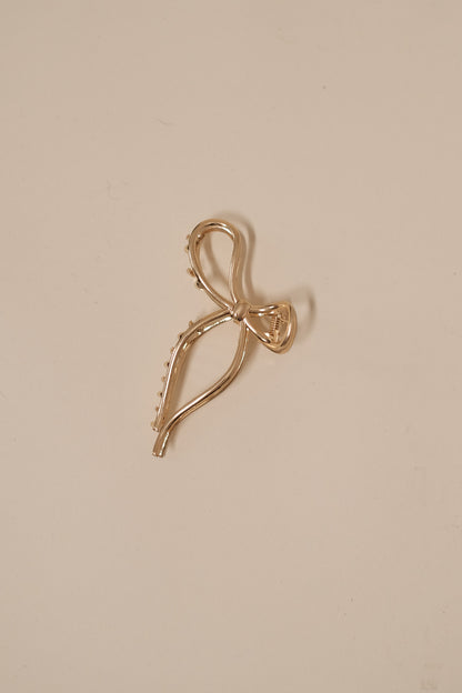 Gold Bow Hair Claw Clip