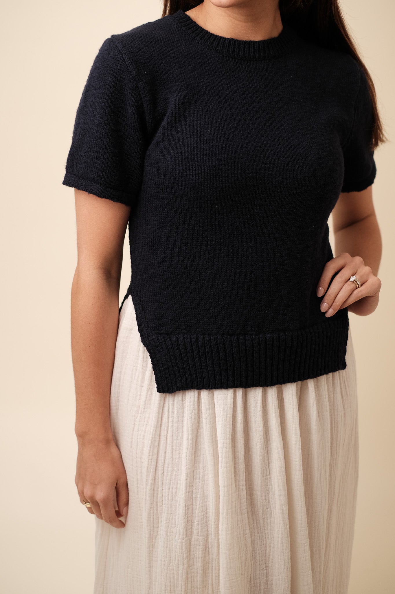 Things Between Jordan Sweater Combo Gauze Midi Dress