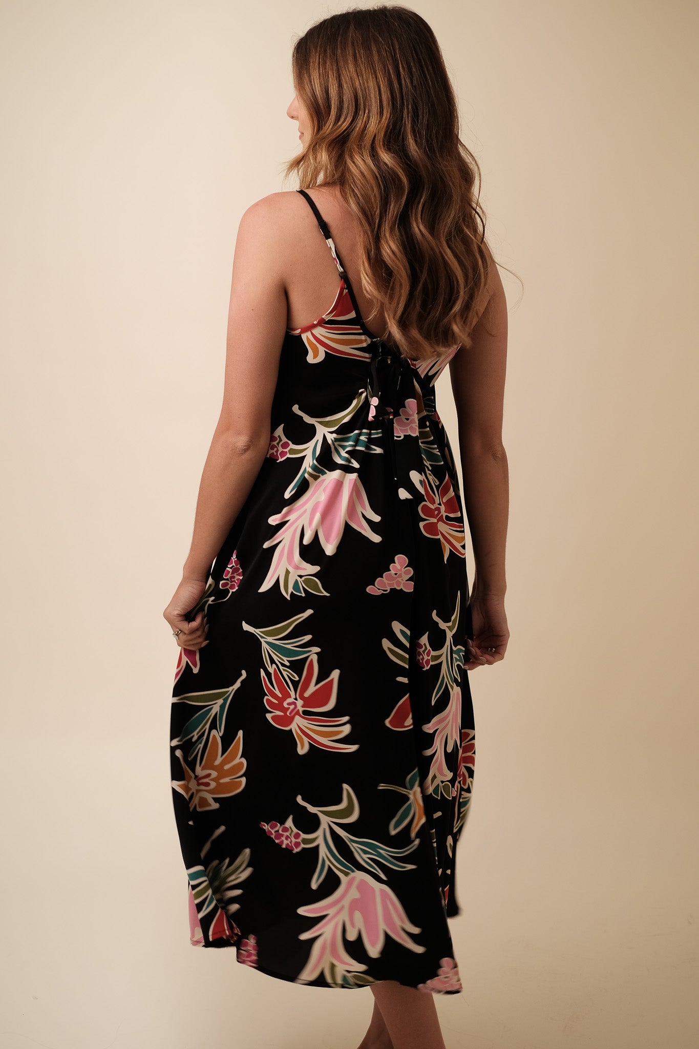 Molly Bracken Kenzie Tropical Print Sleeveless Midi Dress