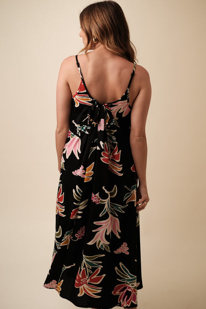 Molly Bracken Kenzie Tropical Print Sleeveless Midi Dress