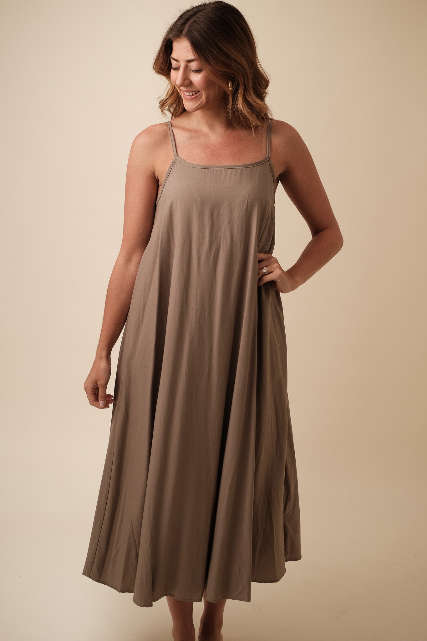 Molly Bracken Kailani Cotton Sleeveless Midi Dress (Sage)