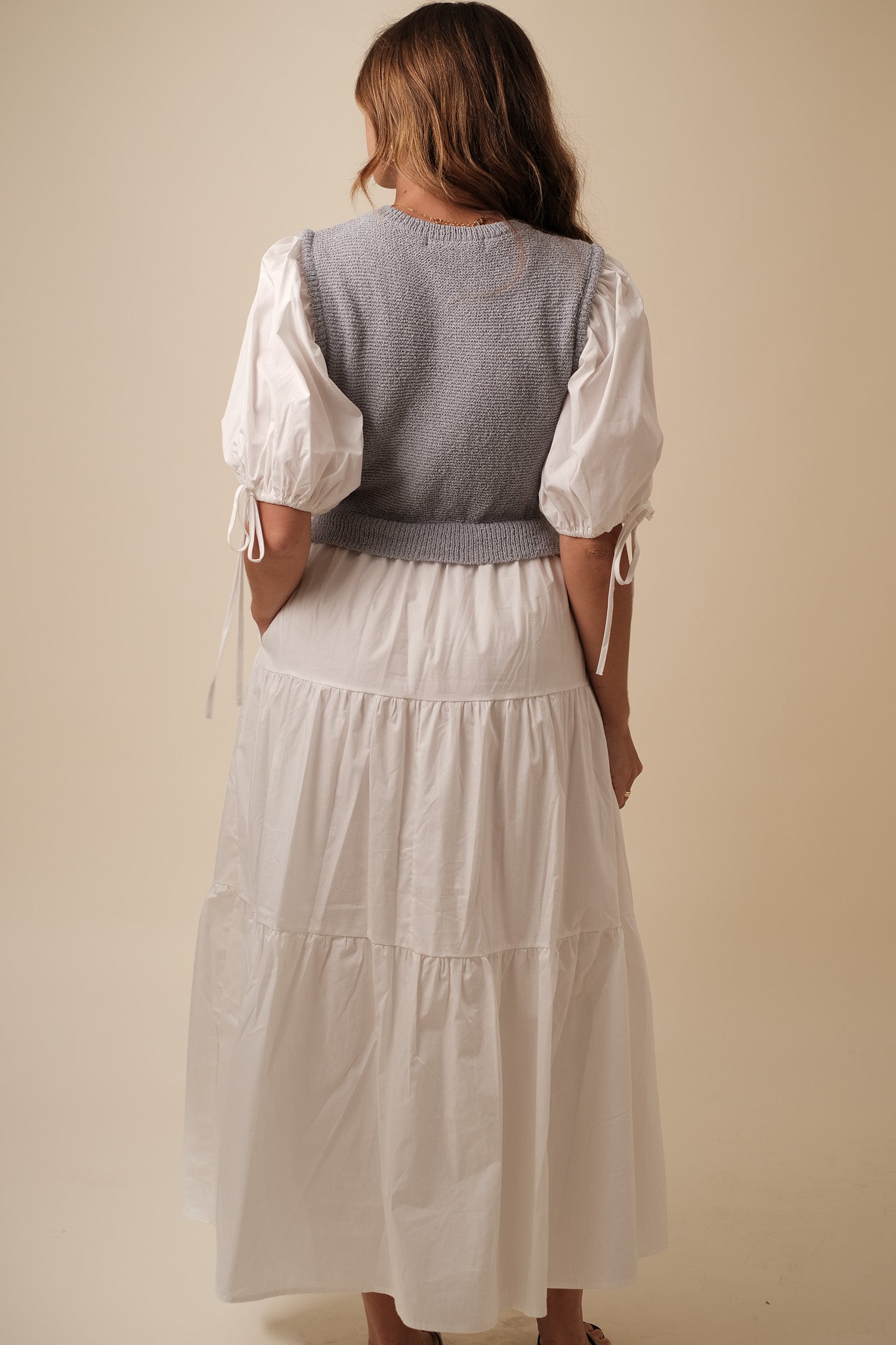 Sofie the Label Valencia Mixed Knit Tiered Maxi Dress