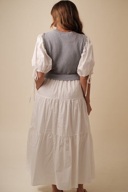 Sofie the Label Valencia Mixed Knit Tiered Maxi Dress