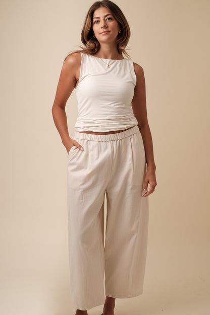 Sawyer Cream Canvas Balloon Pants