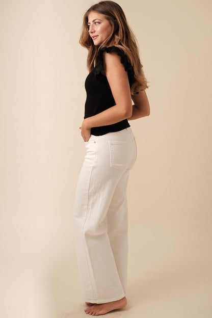 Just Black Denim White Slim Palazzo Denim (SZ.26)