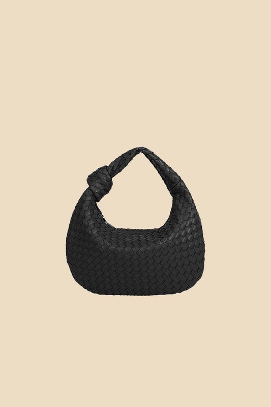Melie Bianco Drew Small Vegan Leather Woven Hobo Bag (Two Colors)