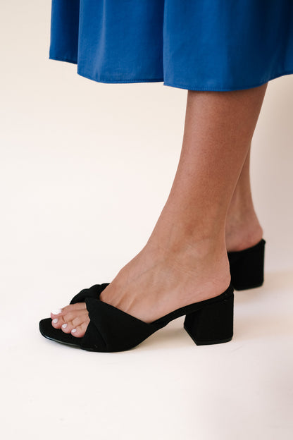 Matisse Juno Linen Twist Heeled Sandal (Black)