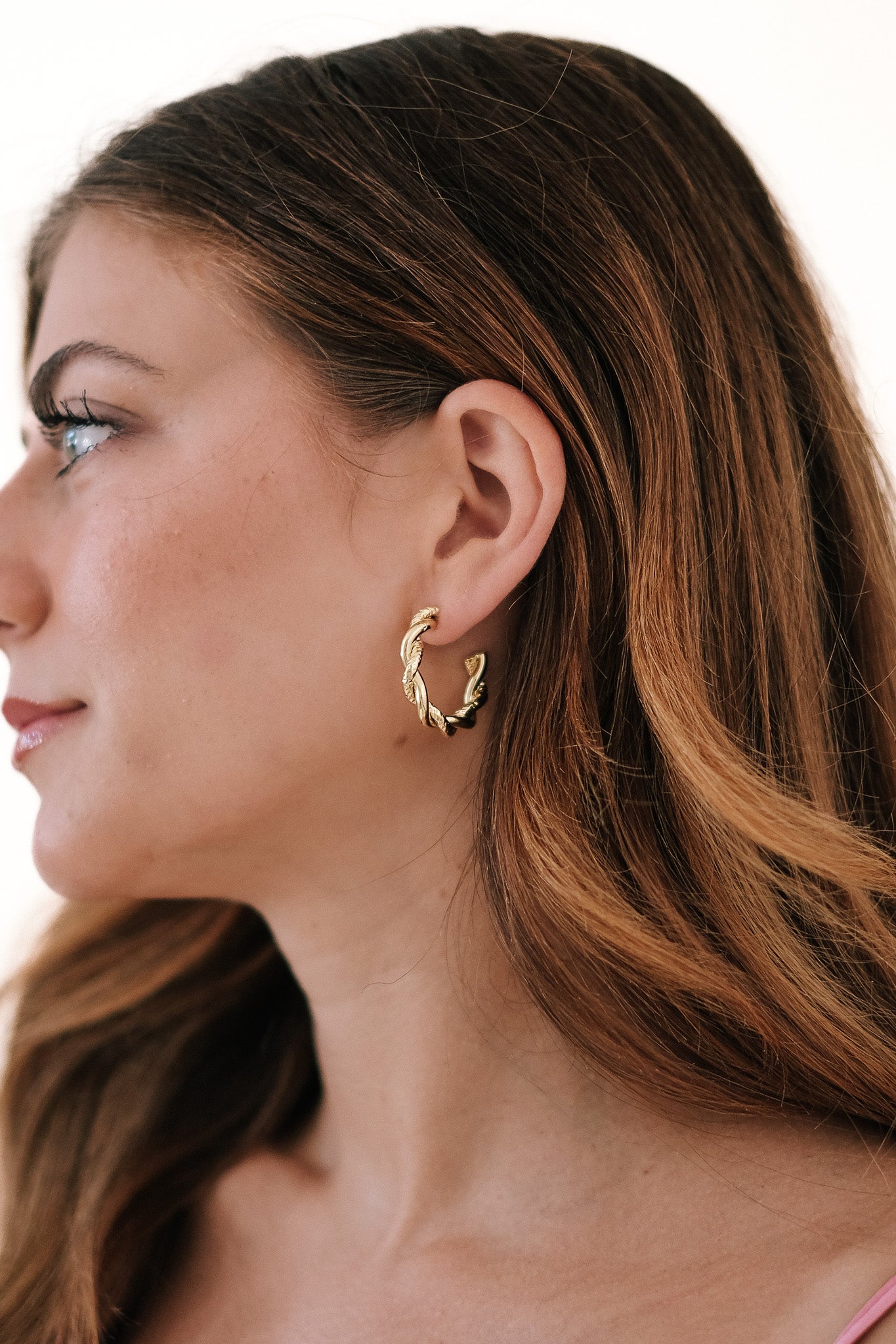 Secret Box Gold Cut N' Twist Hoop Earrings
