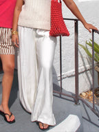 Lucy Paris Bea Cream Wide Leg Relaxed Pants