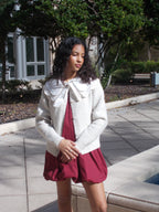 Sofie the Label Dahlia Grey Knit Peter Pan Collar Buttoned Cardigan