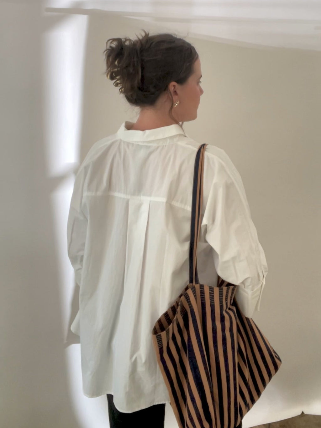 PINCH Wren White Cotton Elbow Cuff Buttoned Top