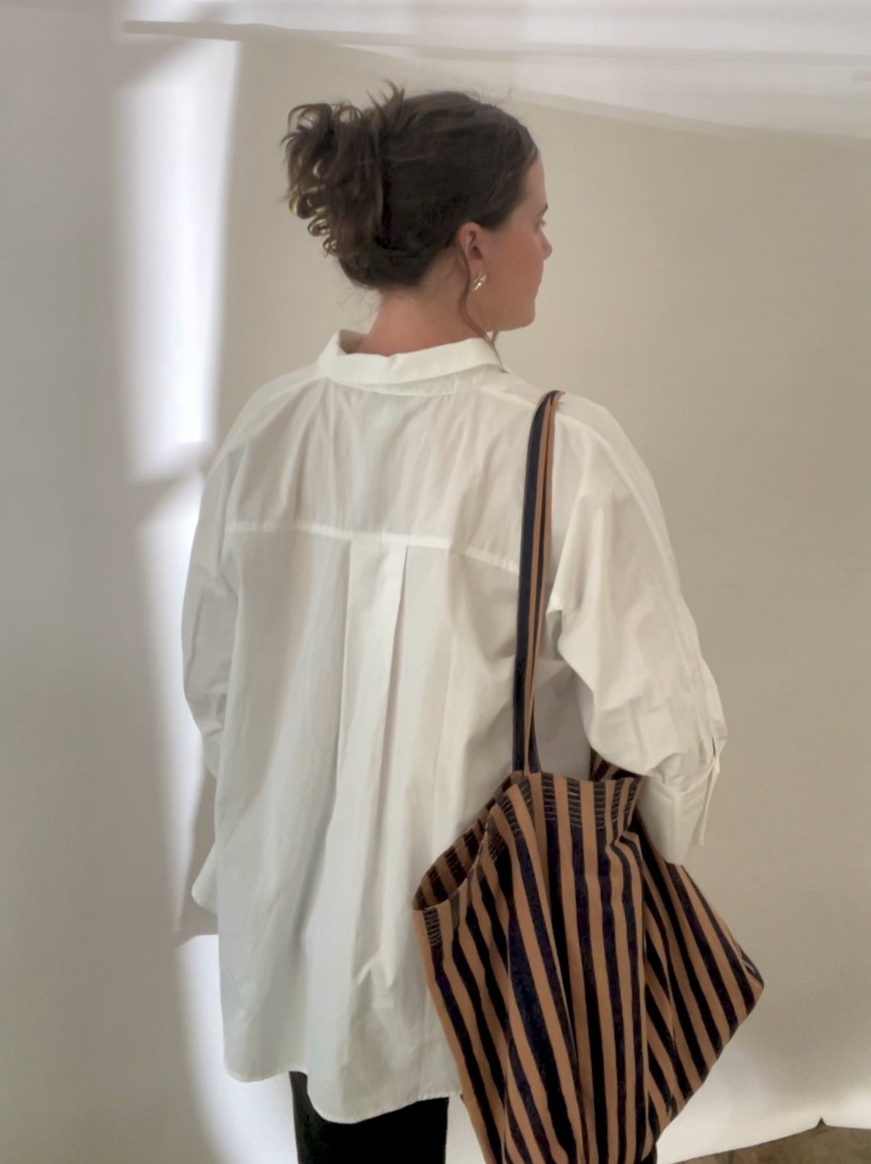 PINCH Wren White Cotton Elbow Cuff Buttoned Top