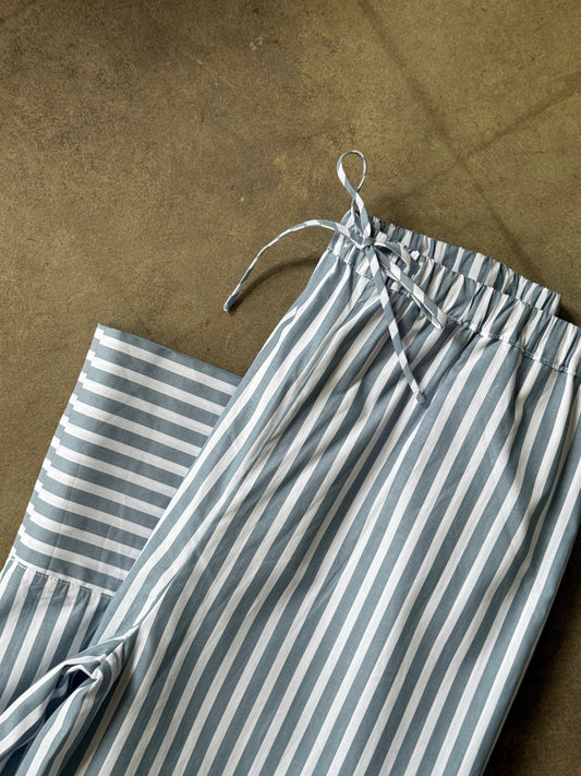 Remi Blue and White Striped Wide Leg Pants