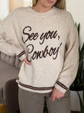Bailey Rose Stetson Cream Cowboy Oversized Sweater