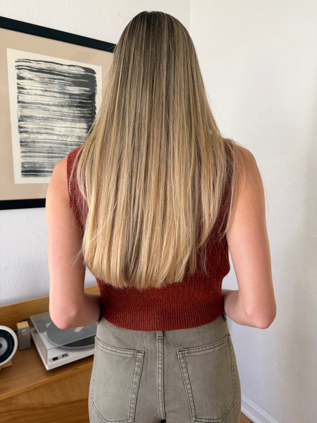 Sutton Knit Buttoned Vest Top (Rust)