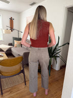 Miou Muse Sawyer Dark Khaki Relaxed Straight Jeans