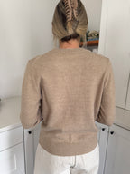 PINCH Theo Knit Pullover Button Detail Sweater (Beige)