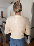 Things Between Teddy Cream Cable Knit Buttoned Cardigan