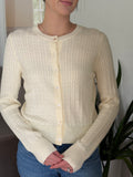 Things Between Teddy Cream Cable Knit Buttoned Cardigan