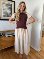 Things Between Violette Mixed Knit Printed Maxi Dress