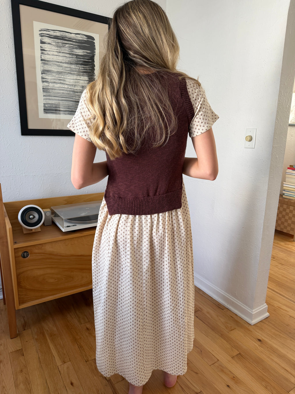 Things Between Violette Mixed Knit Printed Maxi Dress