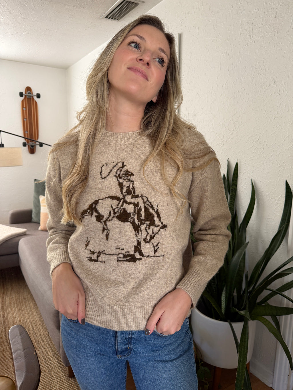 PINCH Virginia Beige Rodeo Pullover Sweater