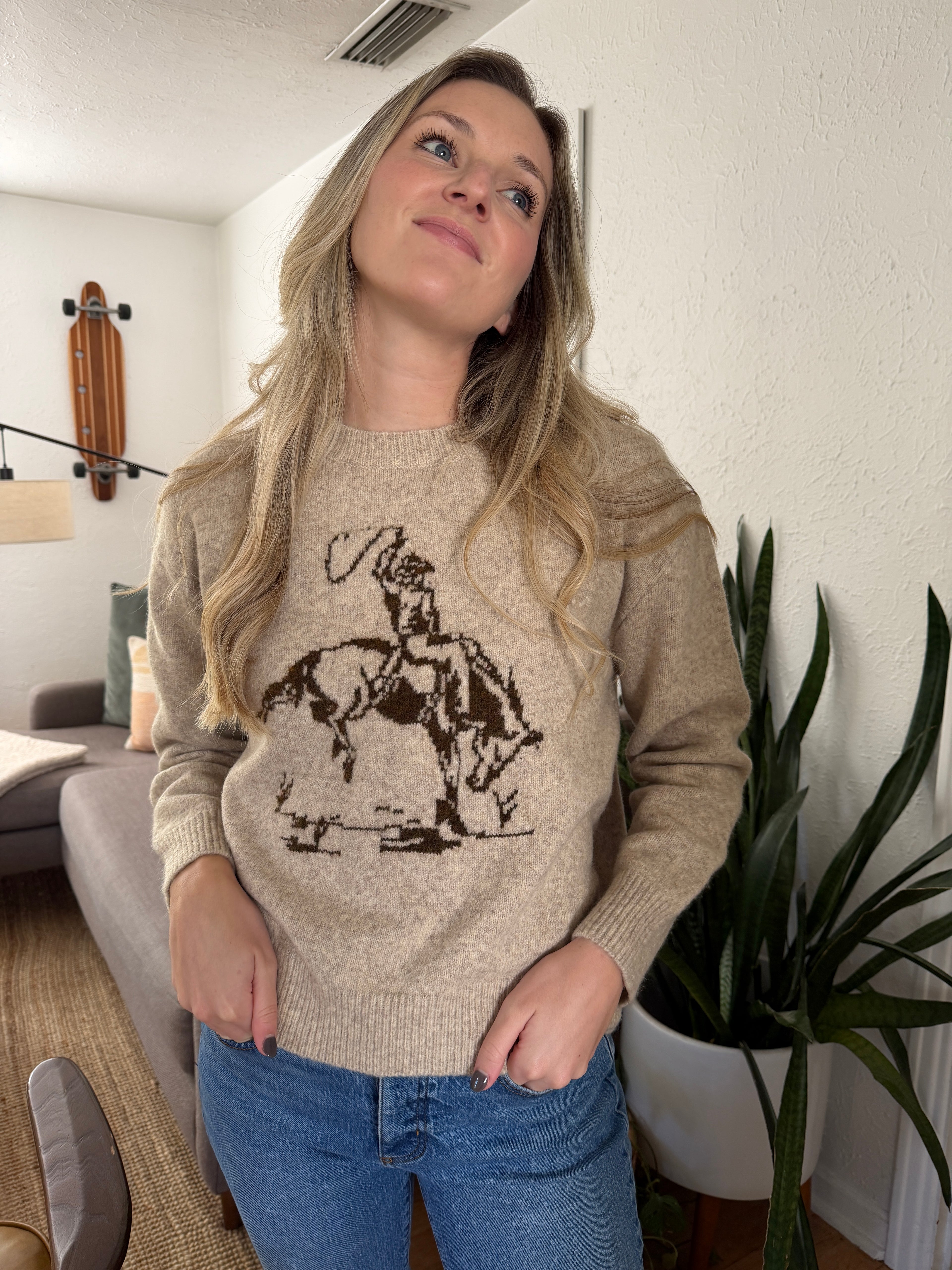 PINCH Virginia Beige Rodeo Pullover Sweater