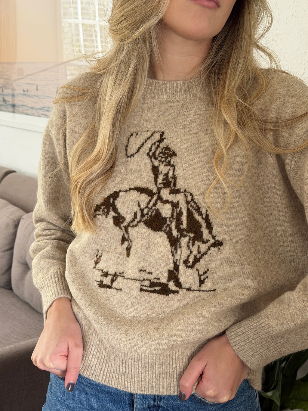 PINCH Virginia Beige Rodeo Pullover Sweater