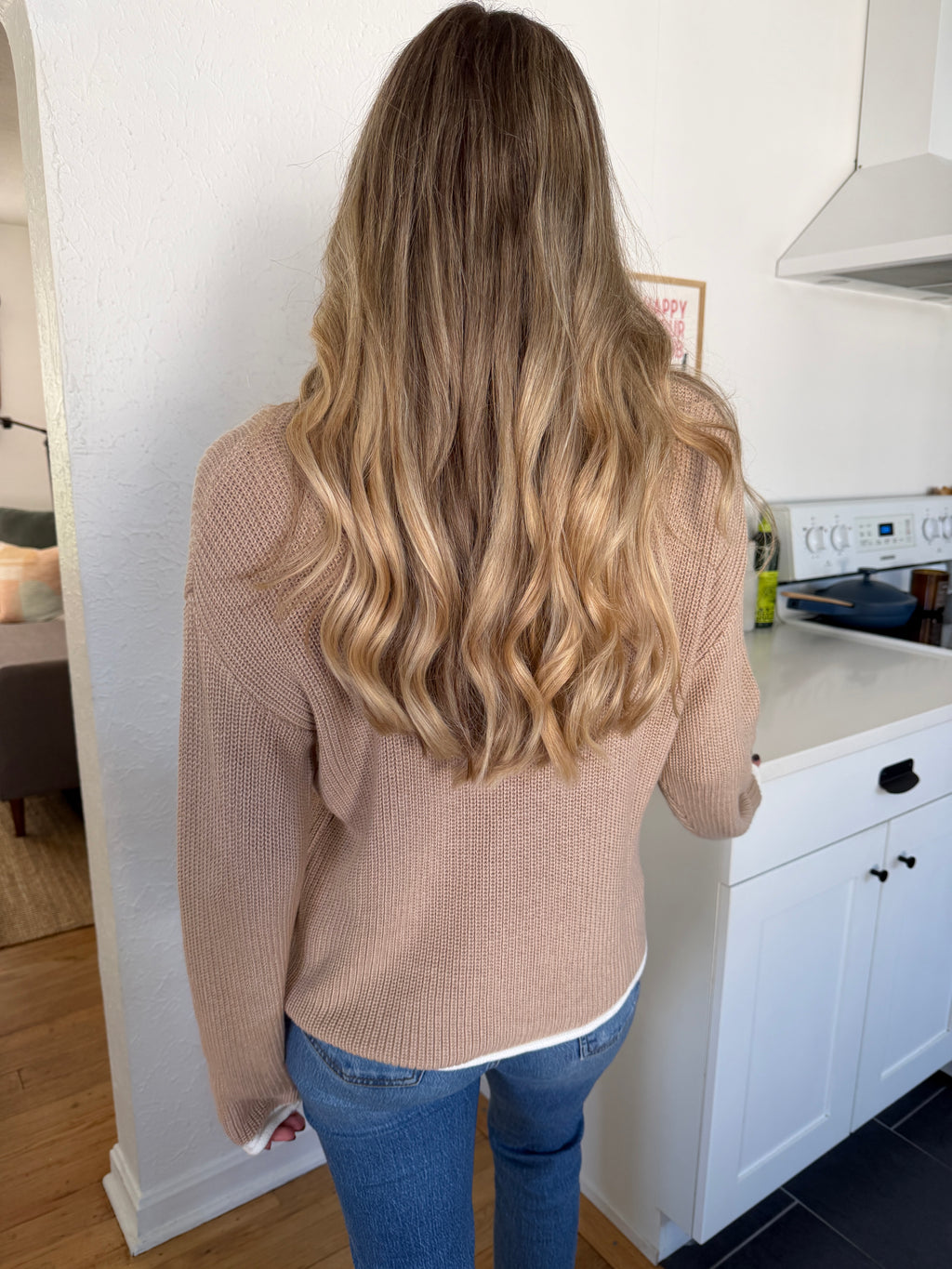 PINCH Vienna Beige Knit Layered Pullover Sweater