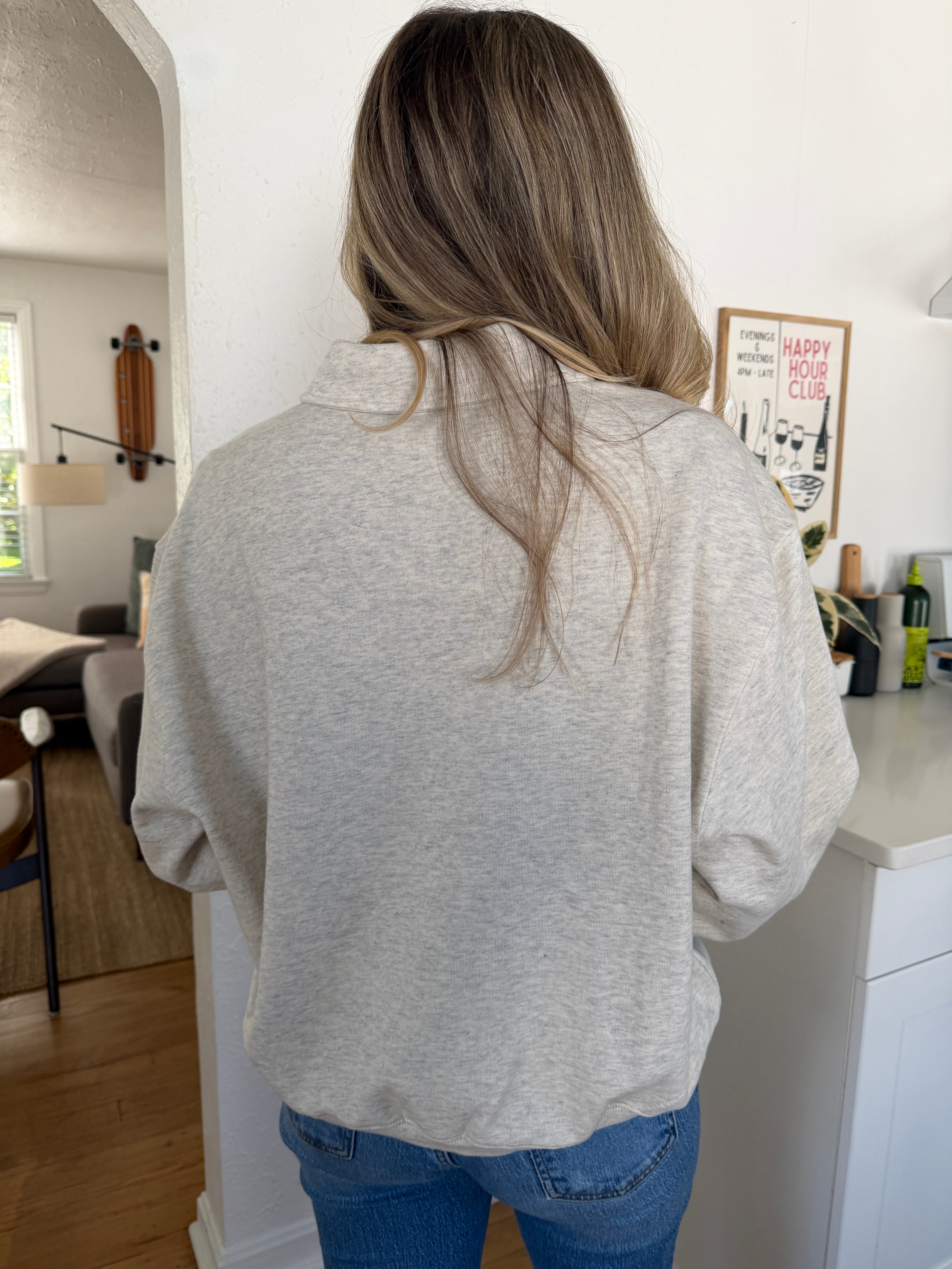 Things Between Vivi Cotton Rugby Collared Sweatshirt (Grey)