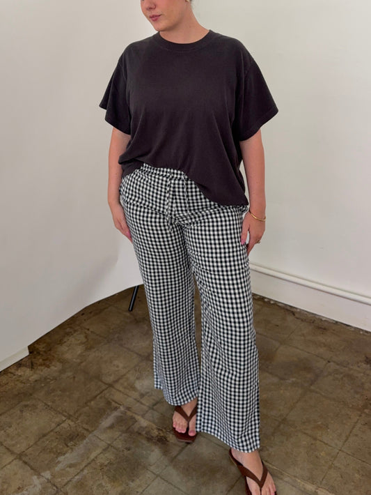 Things Between Winifred Gingham Cotton Relaxed Pants (Navy)