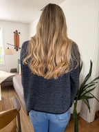 Things Between Valerie Navy Polo Rugby Sweater