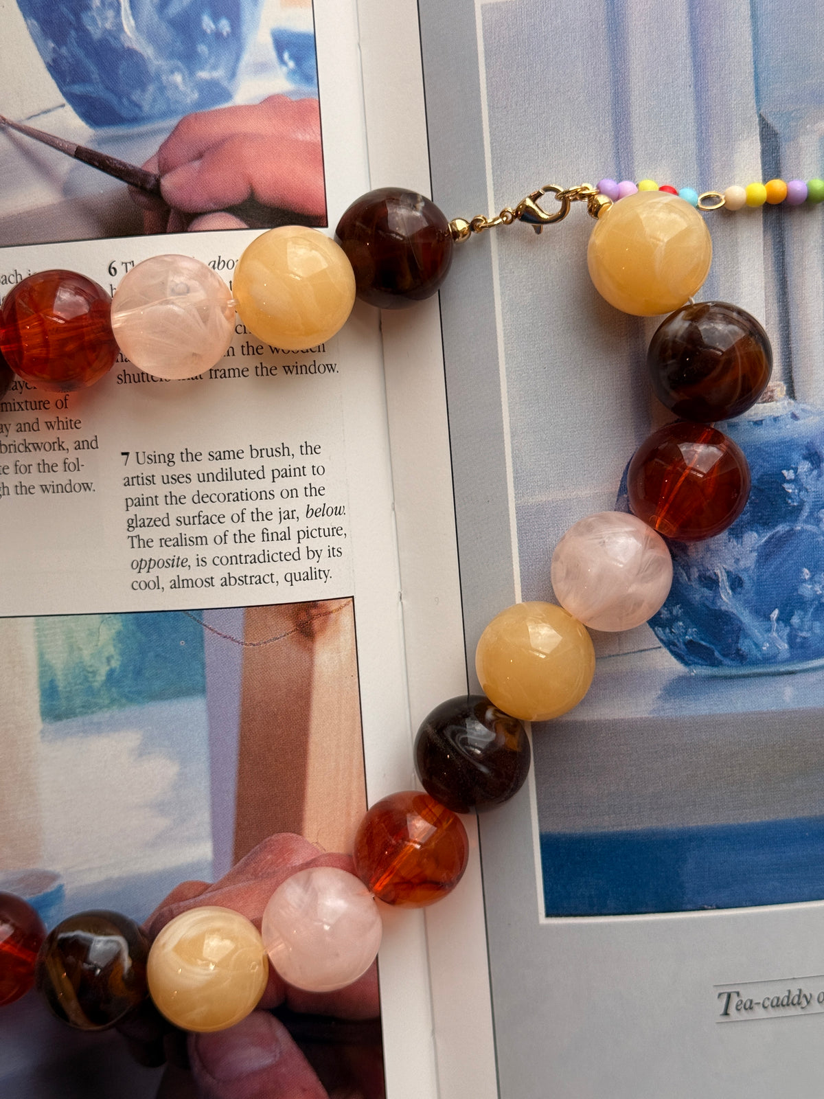 Celia Round Beaded Necklace (Two Colors)