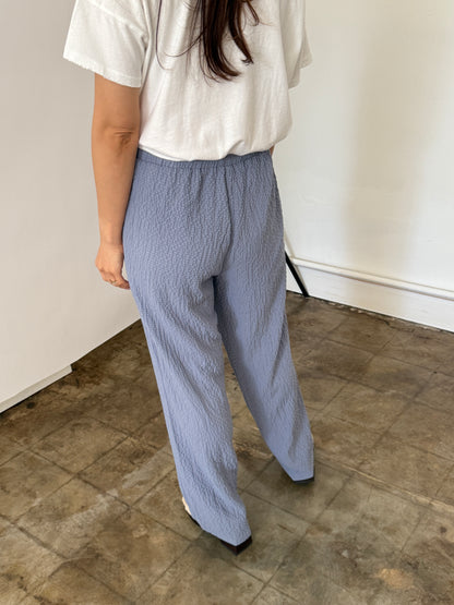 Things Between Blair Blue Crinkle Straight Pants