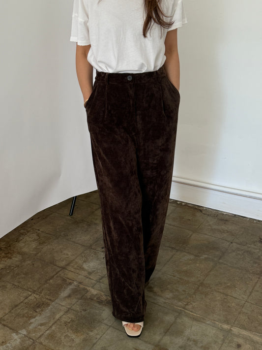 Current Air Paulina Brown Corduroy Wide Leg Pants