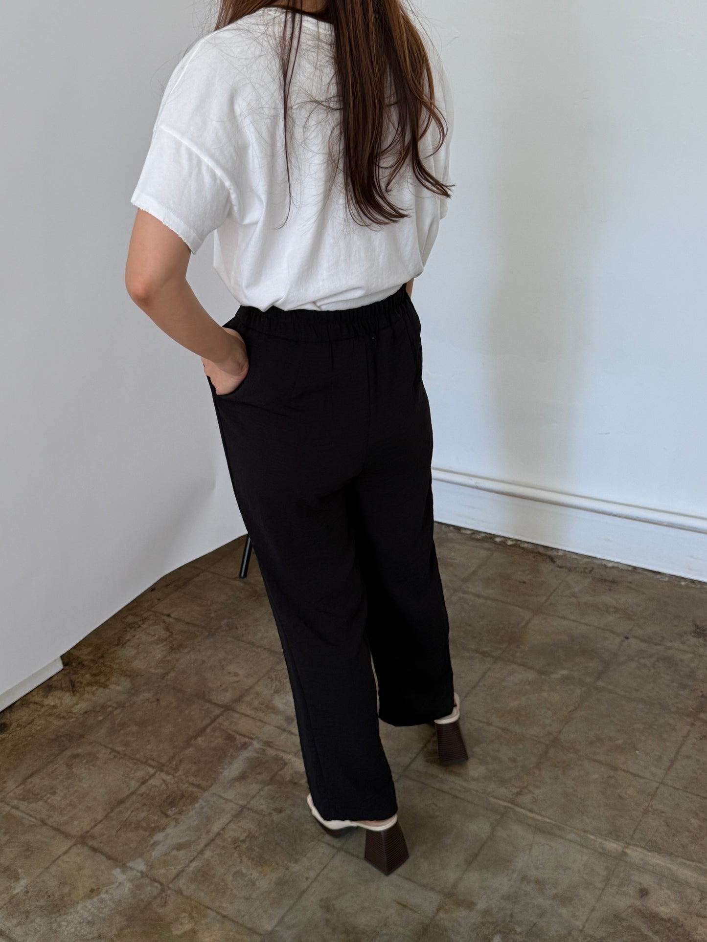 Molly Bracken Leona Black Wide Leg Buttoned Pants (S)