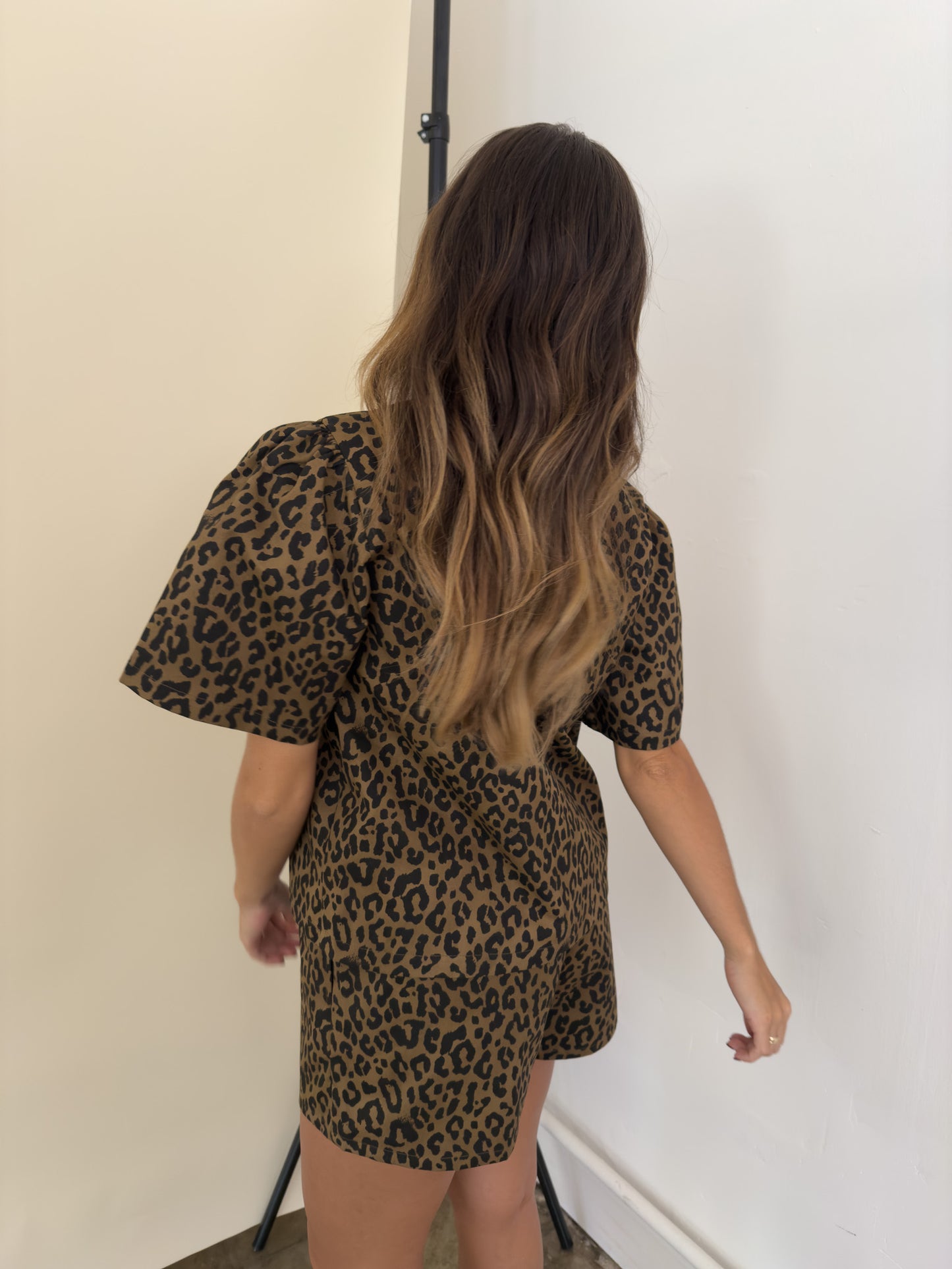 Things Between Izzy Leopard Print Cotton Tie Top (S)
