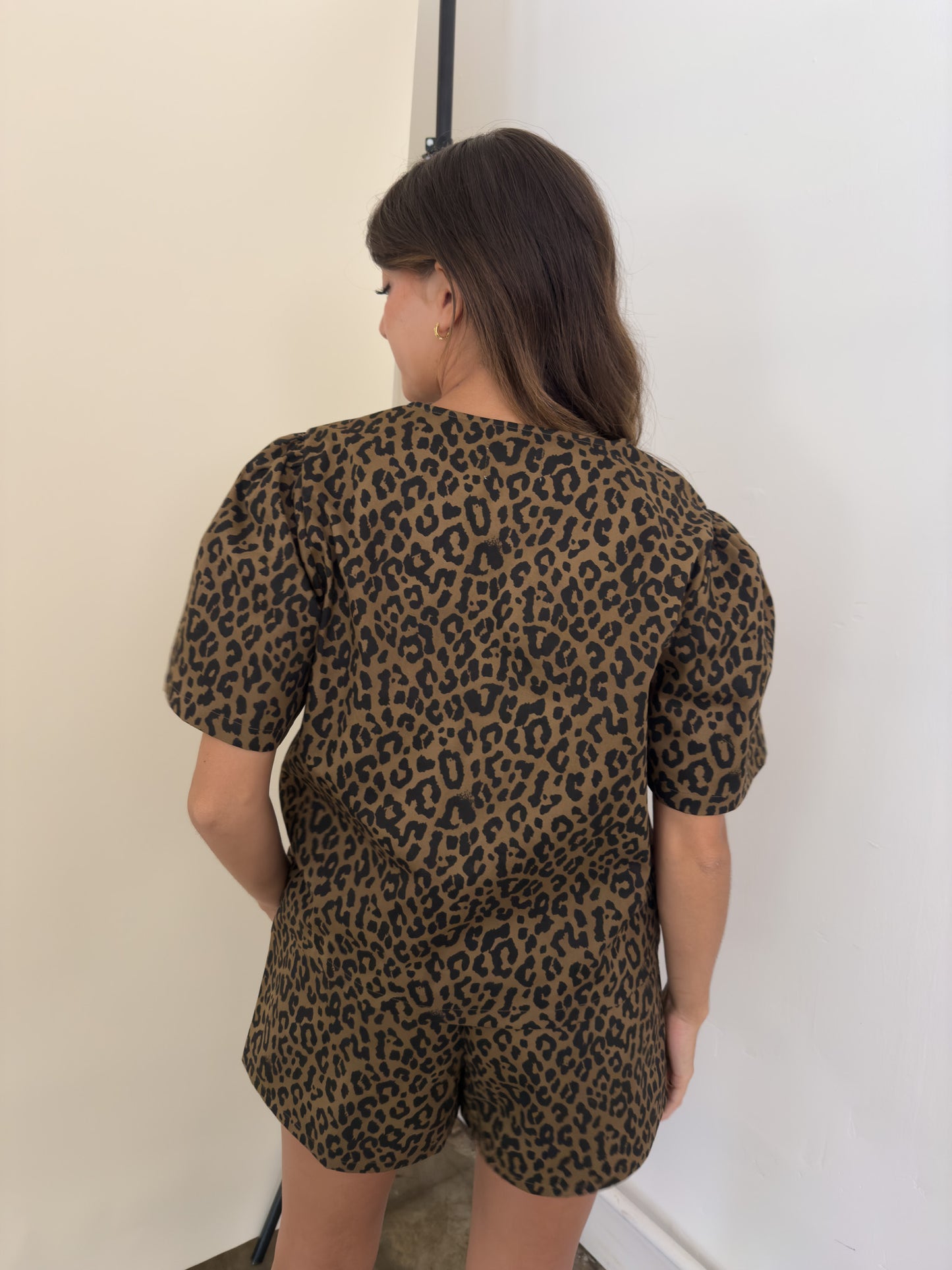 Things Between Izzy Leopard Print Cotton Tie Top (S)