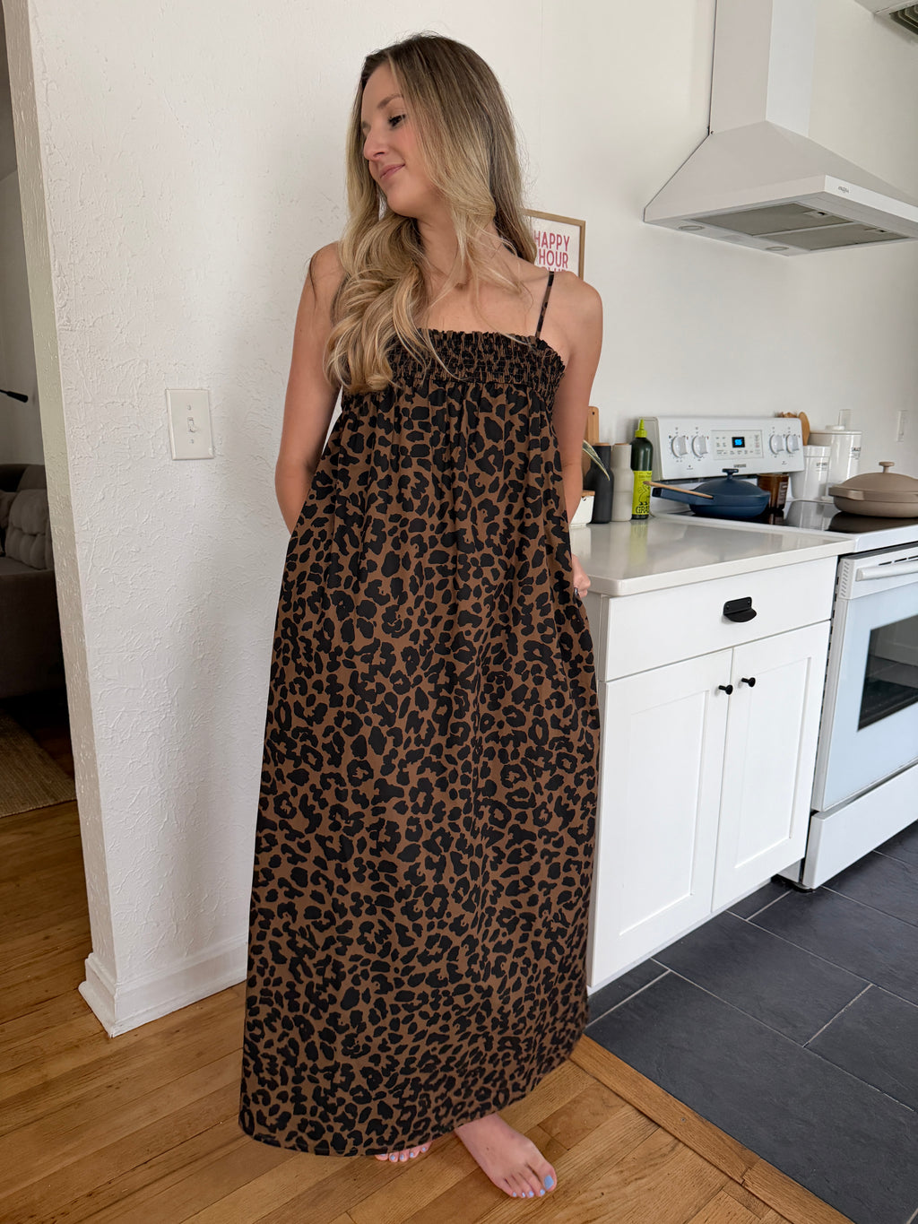 Things Between Kate Leopard Print Sleeveless Maxi Dress