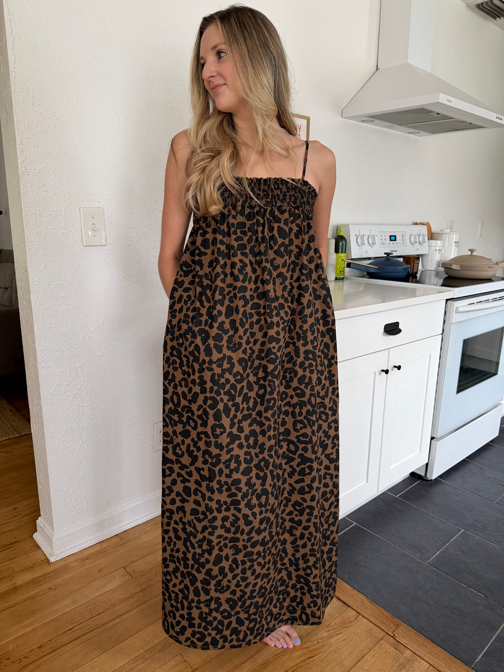 Things Between Kate Leopard Print Sleeveless Maxi Dress