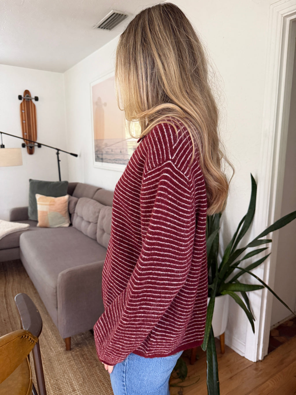 Things Between Valerie Burgundy Polo Rugby Sweater