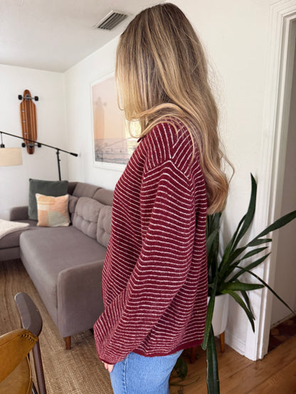 Things Between Valerie Burgundy Polo Rugby Sweater