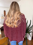 Things Between Valerie Burgundy Polo Rugby Sweater