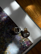 Door Knocker Two Tone Earrings